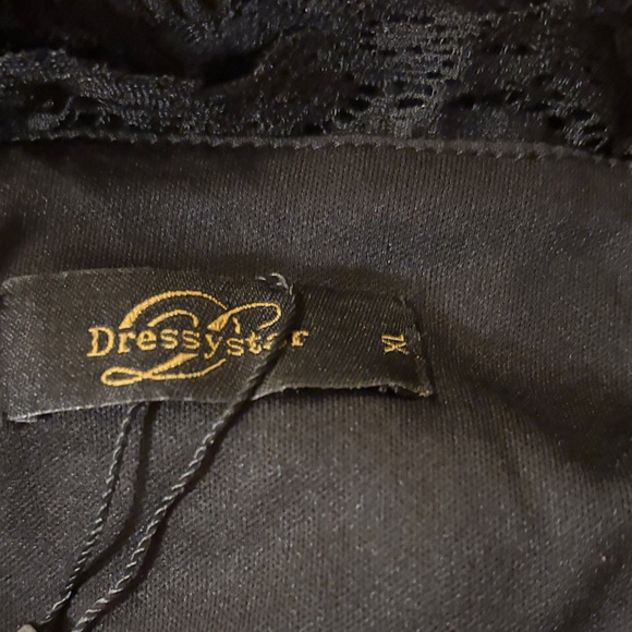 Chic Black Lace High-Low Dress - Picture 7 of 9